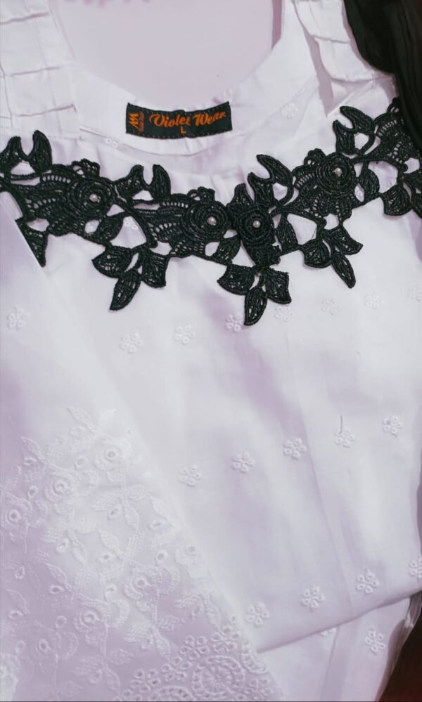 White Black Chikenkari - Image 2