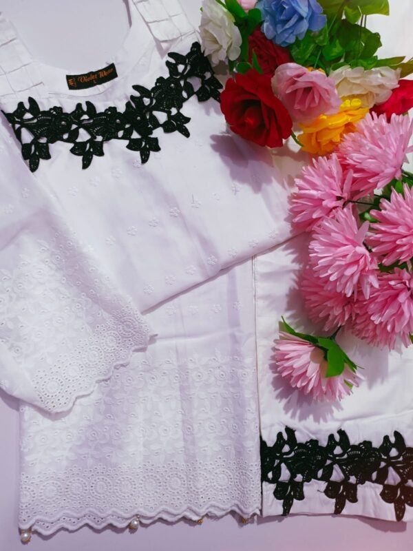 White Black Chikenkari