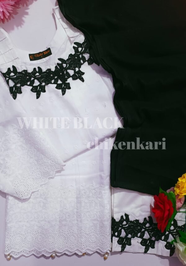 White Black Chikenkari - Image 3